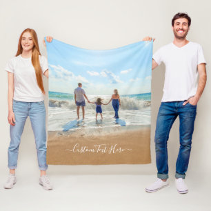 Custom Photo Fleece Blanket Your Photos and Text