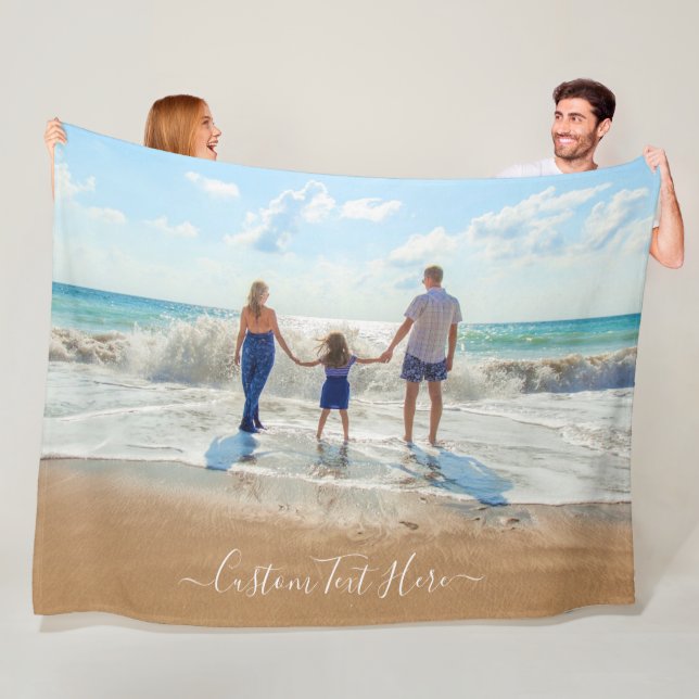Custom Photo Fleece Blanket Your Photos and Text (In Situ)