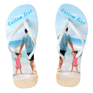 Custom Photo Flip Flops Personalized Text