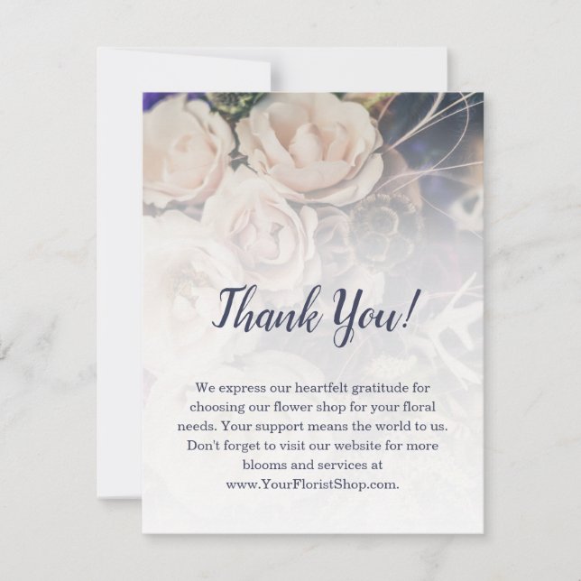 📷🌷Custom Photo Florist Thank You Card (Front)