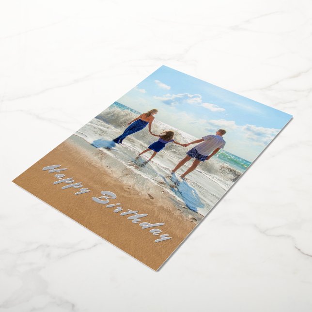 Custom Photo Foil Birthday Card Your Family Photos (Rotated)