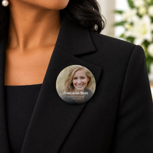 Custom Photo Forever In Our Hearts Funeral 1 Inch Round Button