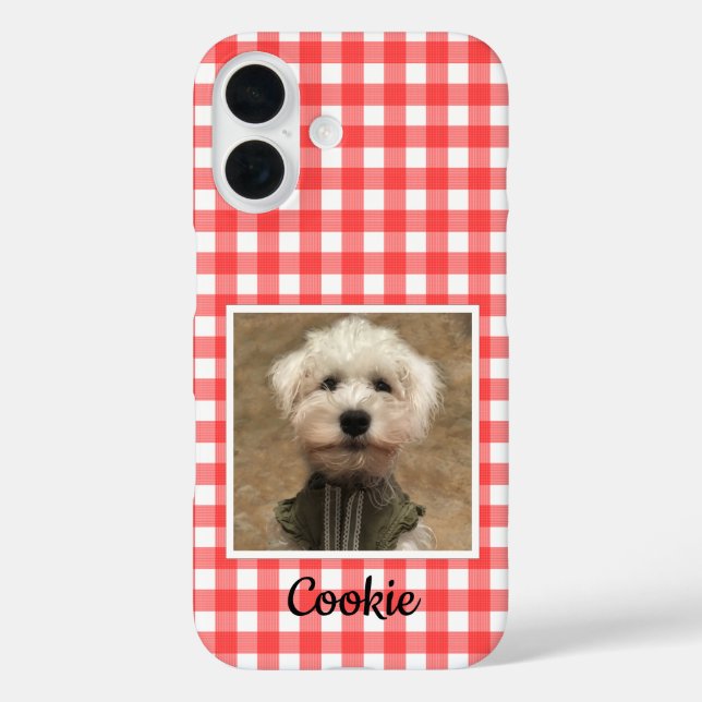 Custom Photo Frame Country Red Buffalo Check Plaid Case-Mate iPhone Case (Back)
