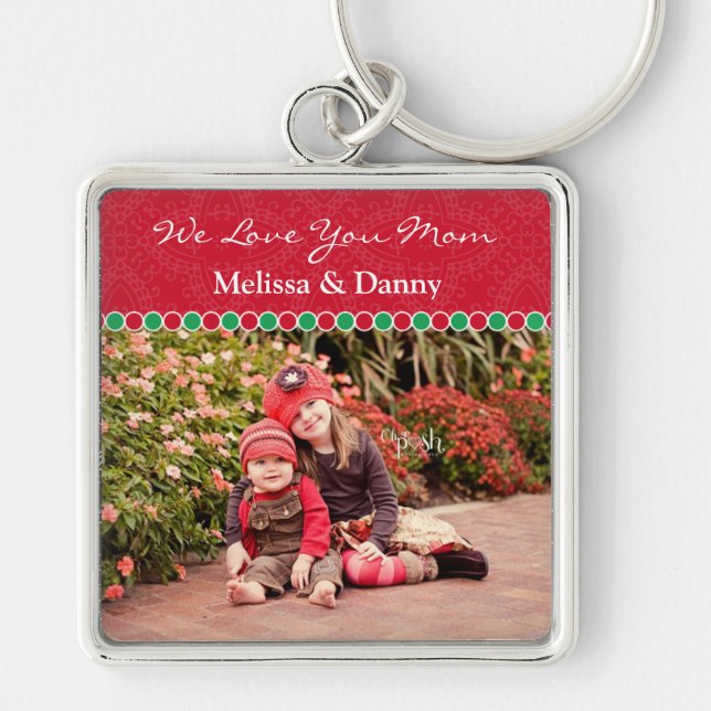 Custom Photo Frame Large Premium Keychain (Front)