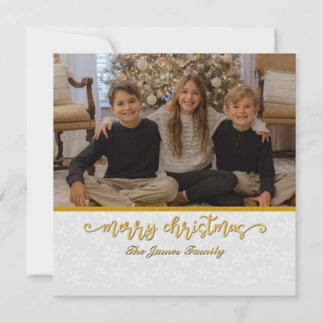 Custom Photo Frame Merry Christmas & New Year Holiday Card (Front)
