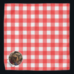 Custom Photo Frame Red Country Buffalo Check Plaid Bandana<br><div class="desc">Fun,  rustic,  country photo frame template with a red chequered buffalo plaid pattern background. Copyright © Angi Laframboise. Customizable,  personalized photo gifts for pets.</div>