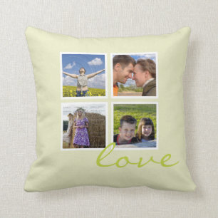 Custom Photo Frame Throw Pillows Collage Love