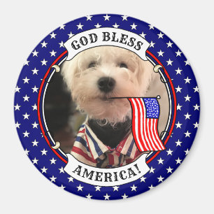 Custom Photo Frame USA American Flag Patriotic Fun Magnet