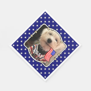 Custom Photo Frame USA American Flag Patriotic Fun Napkin
