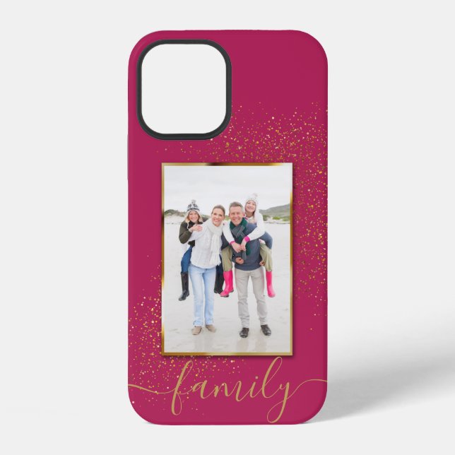 Custom Photo Framed Personalized Name iPhone Case (Back)