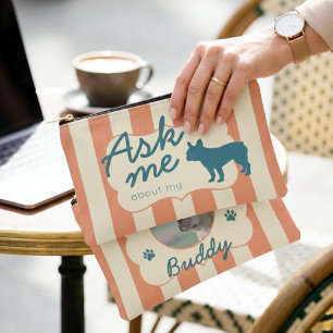 Custom Photo French Bulldog Mom Personalized Gift Accessory Pouch