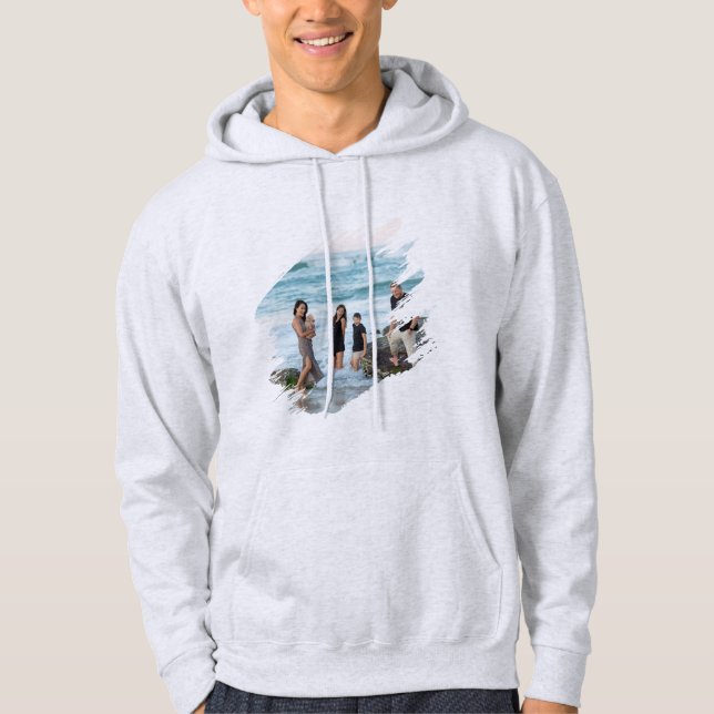 Custom Photo Front Print Cozy Hoodie (Front)