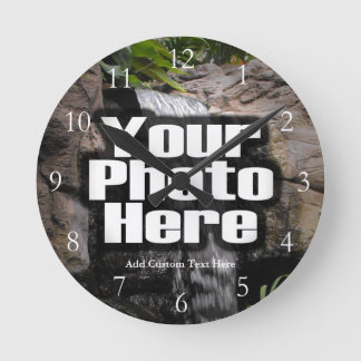 Custom Photo Full Colour Clock with White Numbers