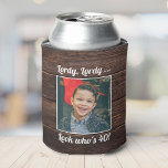 Custom Photo Fun Cool 40th Birthday Rustic Modern Can Cooler<br><div class="desc">Customize with your text and photo and wish Happy Birthday with these fun, unique party favours! Perfect for a 40th birthday party but messages on front and back are fully customizable. Great for any outdoor birthday party, bachelorette outing, or any other celebration to create memories! This is the rustic version...</div>