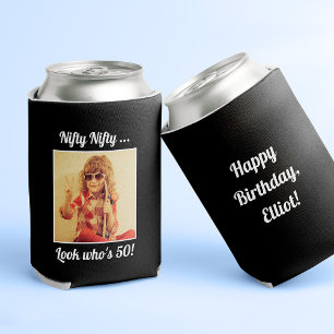 Custom Photo Fun Cool 50th Birthday  Can Cooler