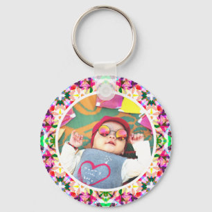 Custom Photo Fun Pink Happy Mother’s Day Keepsake Keychain