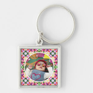 Custom Photo Fun Pink Happy Mother’s Day Keepsake Keychain
