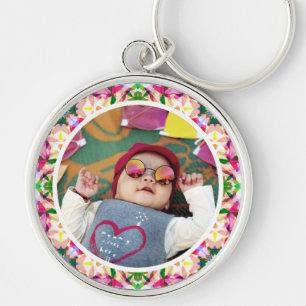 Custom Photo Fun Pink Happy Mother’s Day Keepsake Keychain