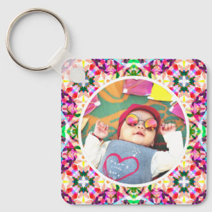 Custom Photo Fun Pink Happy Mother’s Day Keepsake Keychain