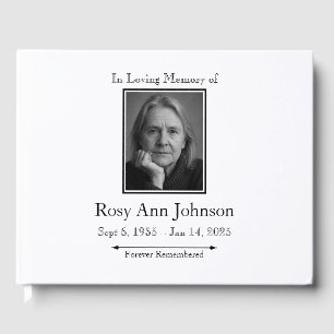 Custom Photo Funeral Guest Book – In Loving Memory