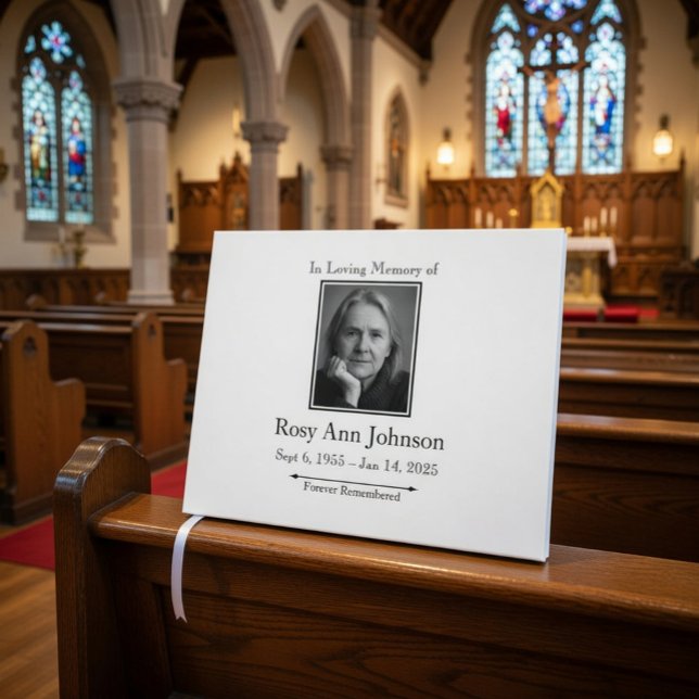 Custom Photo Funeral Guest Book – In Loving Memory (Creator Uploaded)