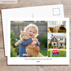 Custom Photo Funny Family Quotes We've Moved House Postcard