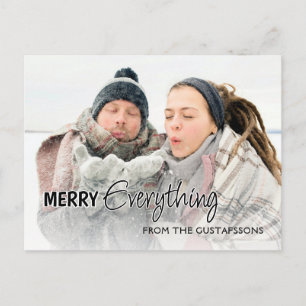 Custom Photo Funny Merry Everything Humour Text Postcard