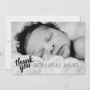 Custom Photo Gender Neutral Script Thank You Card