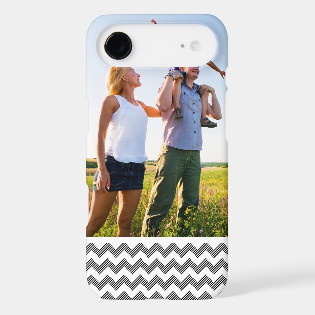 Custom Photo Geometric zigzag pattern Case-Mate iPhone Case (Back)