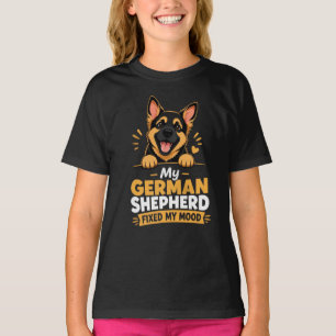 Custom Photo German Shepherd Fixed My Mood  T-Shirt