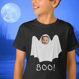 Custom Photo Ghost BOO Spooky Happy Halloween T-Shirt
