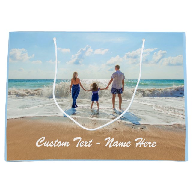 Custom Photo Gift Bag Personalized Text Name (Front)