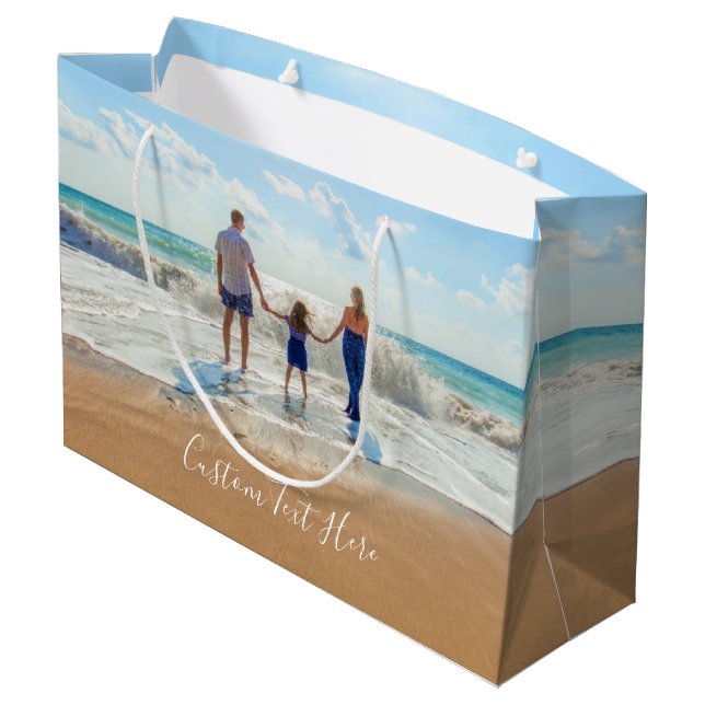 Custom Photo Gift Bag with Your Photos and Text (Back Angled)