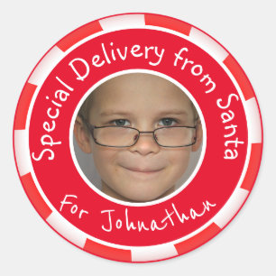 Custom Photo Gift Tag From Santa