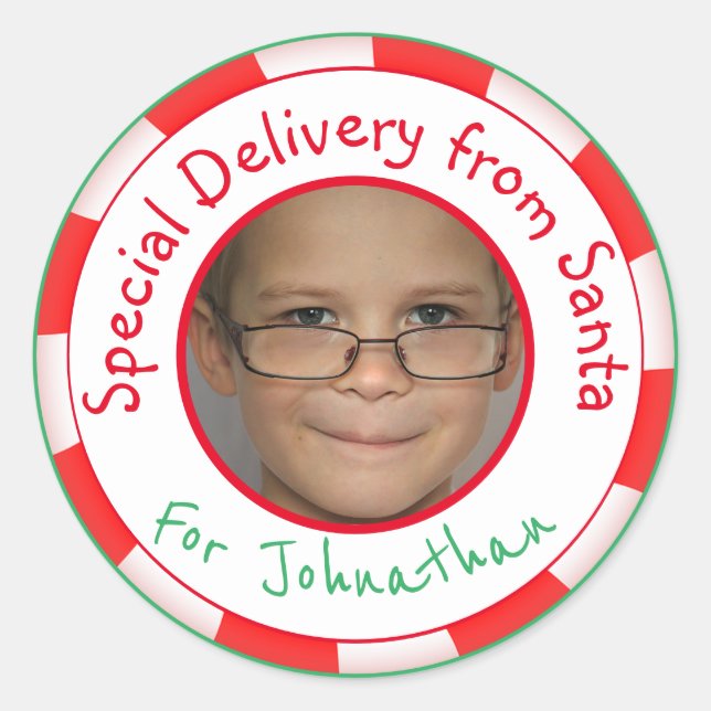 Custom Photo Gift Tag From Santa (Front)