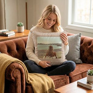 Custom Photo Gifts for 21 Year Old Female Beige Throw Pillow