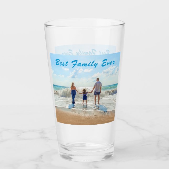 Custom Photo Glass Your Family Photos with Text (Front)