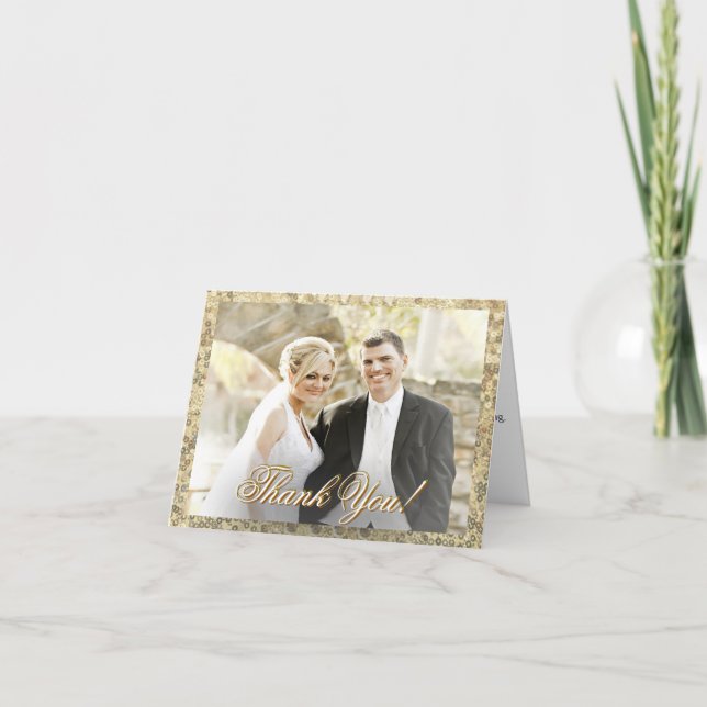 Custom Photo Gold Sequin Thank You (Front)