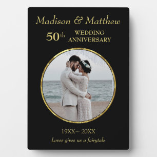 Custom Photo Golden & Black Anniversary Plaque