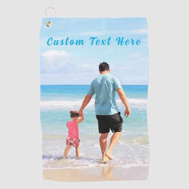Custom Photo Golf Towel Your Dad Photos and Text (Front)
