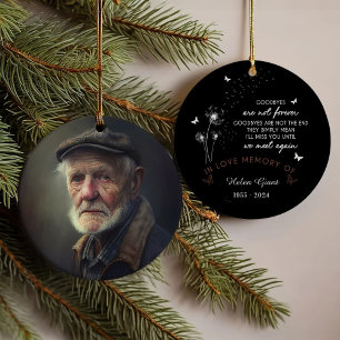 Custom Photo 'Goodbyes Are Not Forever' Memorial Ornament
