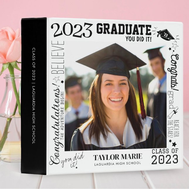 Custom Photo Graduation 2023 Scrapbook White Binder (Creator Uploaded)
