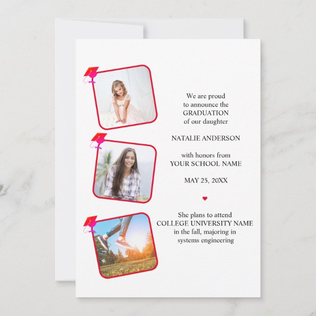 Custom Photo Graduation Announcement Card 2026 (Back)