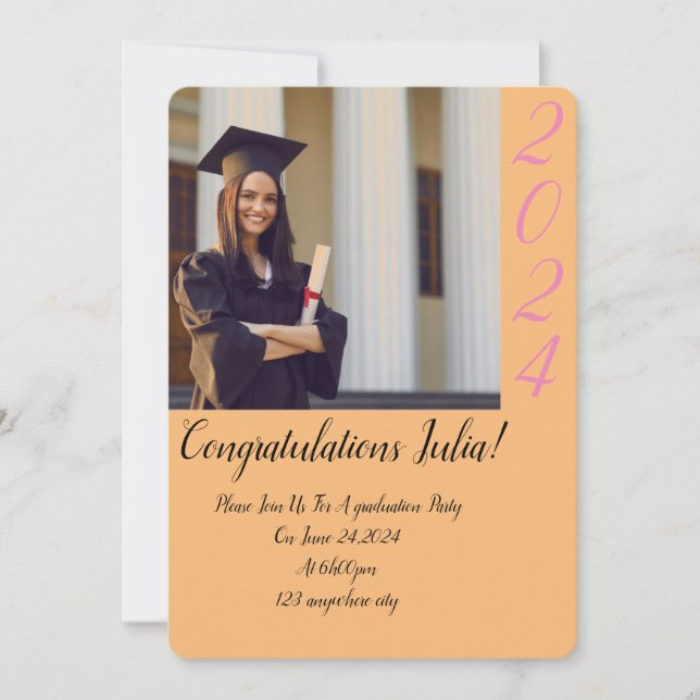 CUSTOM PHOTO GRADUATION INVITATION (Front)