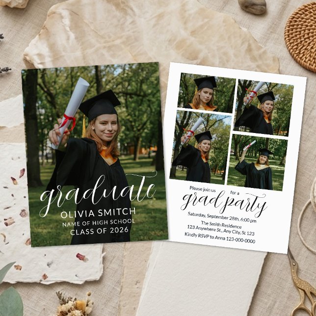 Custom Photo Graduation Party Invitation (Créateur téléchargé)