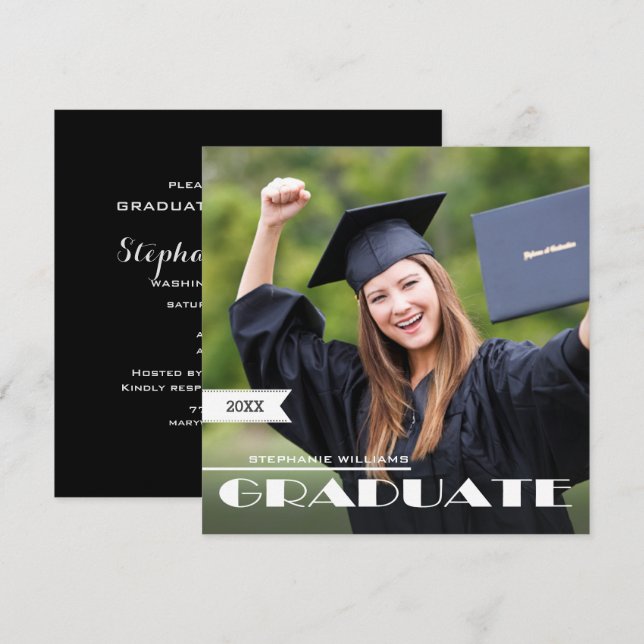 Custom Photo Graduation Party  Invitation (Front/Back)