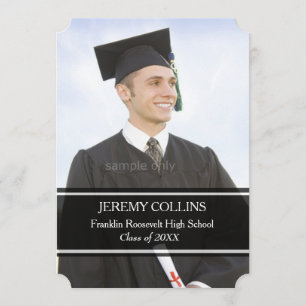 Custom Photo Graduation Personalized Picture Black Invitation