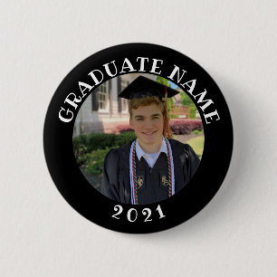 Custom photo graduation pin / button with year