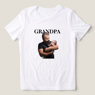 Custom Photo Grandpa Grandfather Father's Day Gift Tri-Blend Shirt