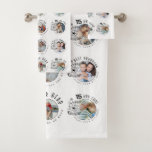 Custom Photo Grandson Birthday Bath Towel Set<br><div class="desc">This birthday greeting design is created for a grandson and is especially suited for teenagers and young adults rather than small children. It can be given by grandparents, parents, uncles, aunts, or anyone celebrating a grandson or a person who is like a grandson. The design features a modern minimalist layout...</div>